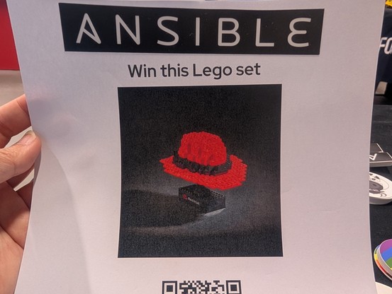 Win this Lego set - with an image of a red Fedora built with Lego pieces.