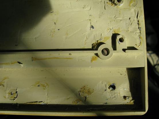 Inside of BBC B case; the plastic is all pitted.