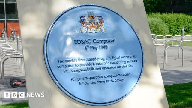 Blue plaque celebrating EDSAC on the 6th May 1949