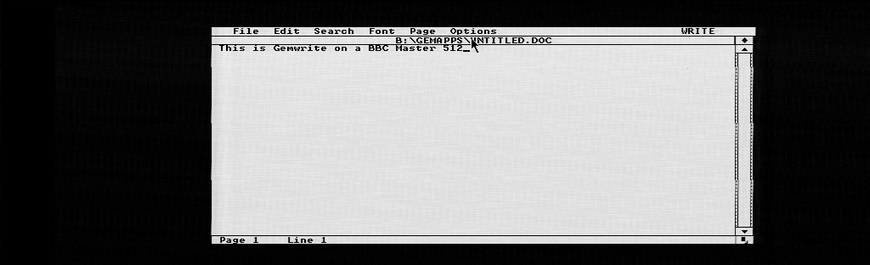 A GEM Write window with a line of text.
