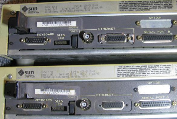 The back showing the serial numbers